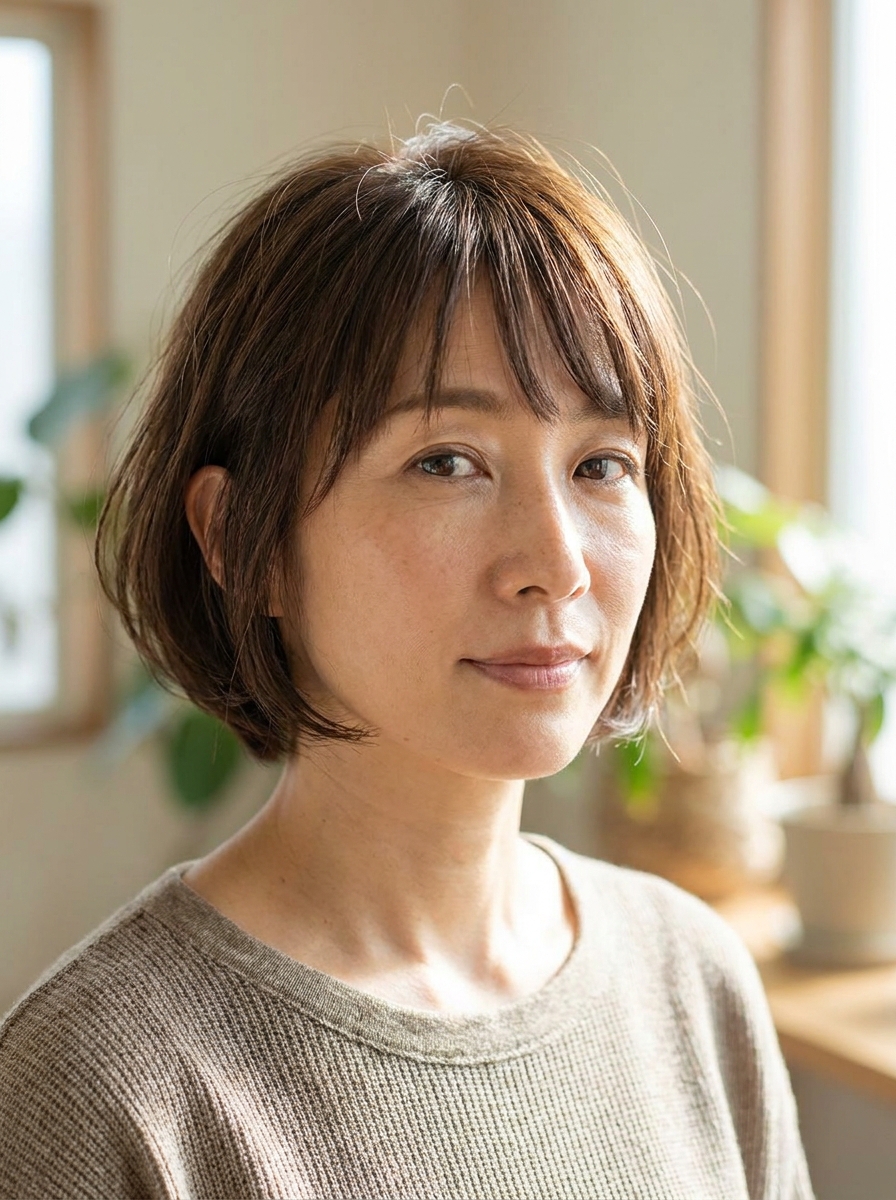 Bob mit Bottleneck Bangs als Bob Frisuren mit Pony Inspiration 2026